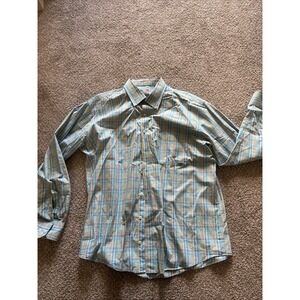 Mens Green & Blue Plaid Allen Flusser Long Sleeve Shirt Size XL
